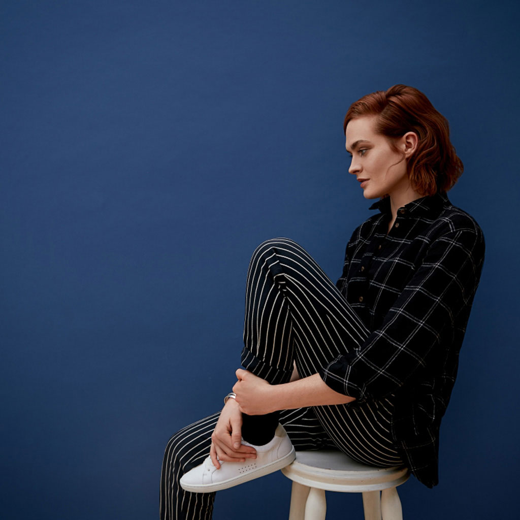 People Tree bei paletti Corin Pinstripe Trousers Annemarie Check Shirt 100 % Organic Cotton
